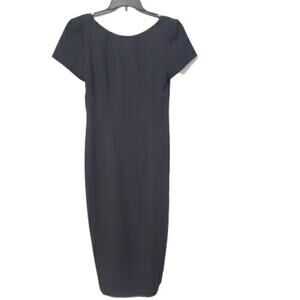 Scaasi Chiffon Vintage Black Short Sleeve Classic Maxi Dress Size 6